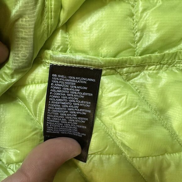 The North Face Thermoball Puffer Jacket Women Size Medium Bright Green Full Zip - Picture 4 of 7